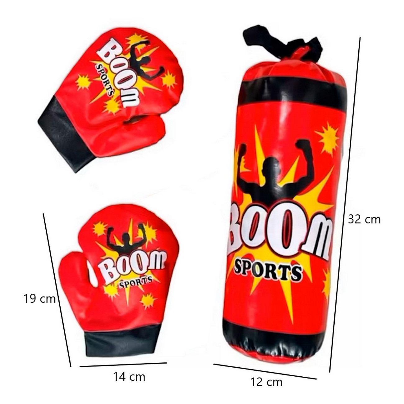 Kit Boxeo Para Niños Saco + Guantes Pushing Ball Saco Box